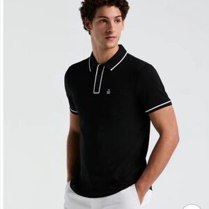 NWT Original Penguin Black Polo Shirt with White Accents